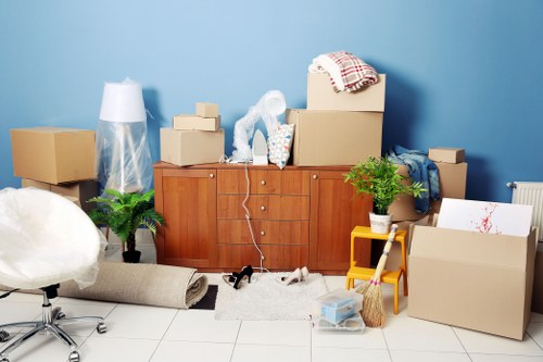 Professional same day removals service in Shepherdsbush with moving van and boxes