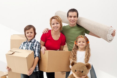 Packing and loading a moving truck in Shepherdsbush